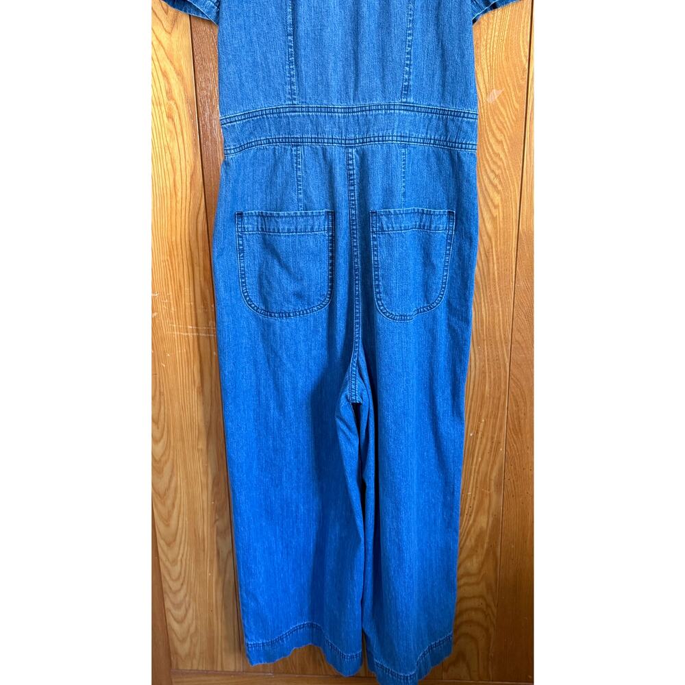 Vintage Style J.Crew Point Sur Puff Sleeve Denim Jumpsuit 12 - Picture 7 of 8
